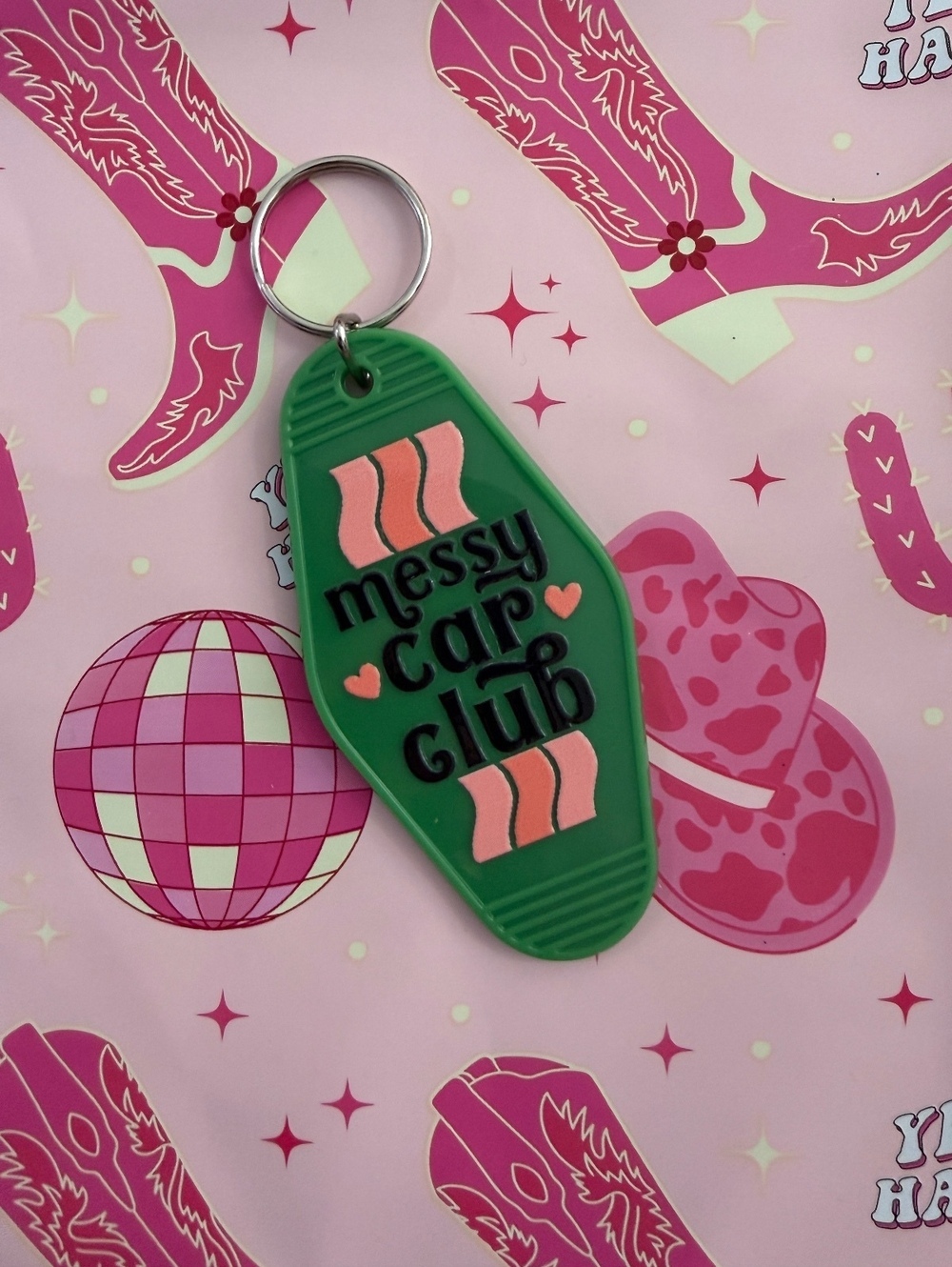 “Messy Car Club” Vintage Hotel Room Key Inspired Keychain